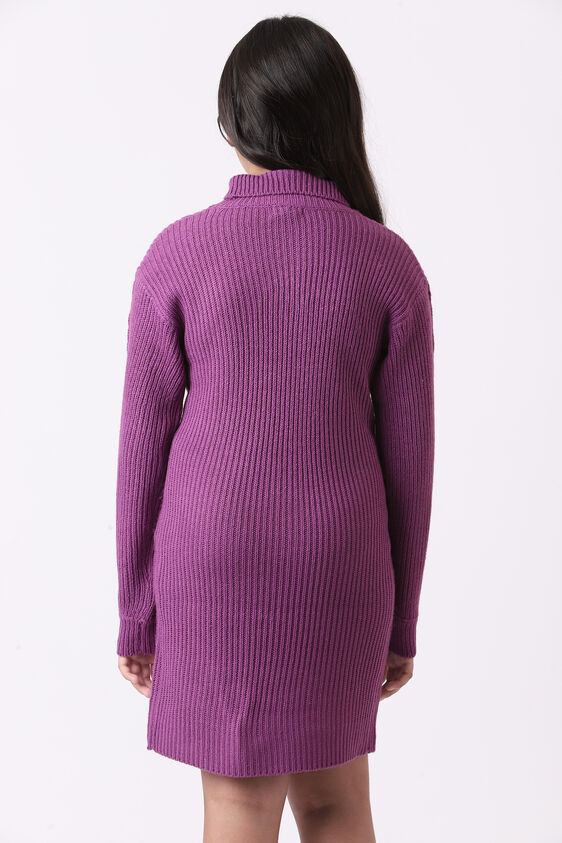 Purple Self Design Straight Dress, Purple, image 5